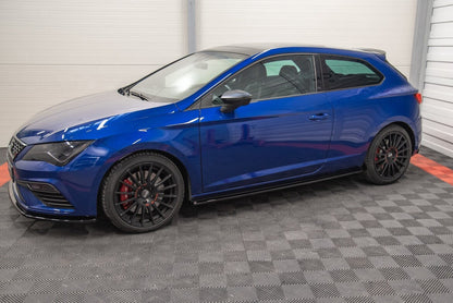Seitenschweller Ansatz (Paar) passend für Seat Leon CUPRA / FR SC Mk3 / Mk3 FL schwarz Hochglanz