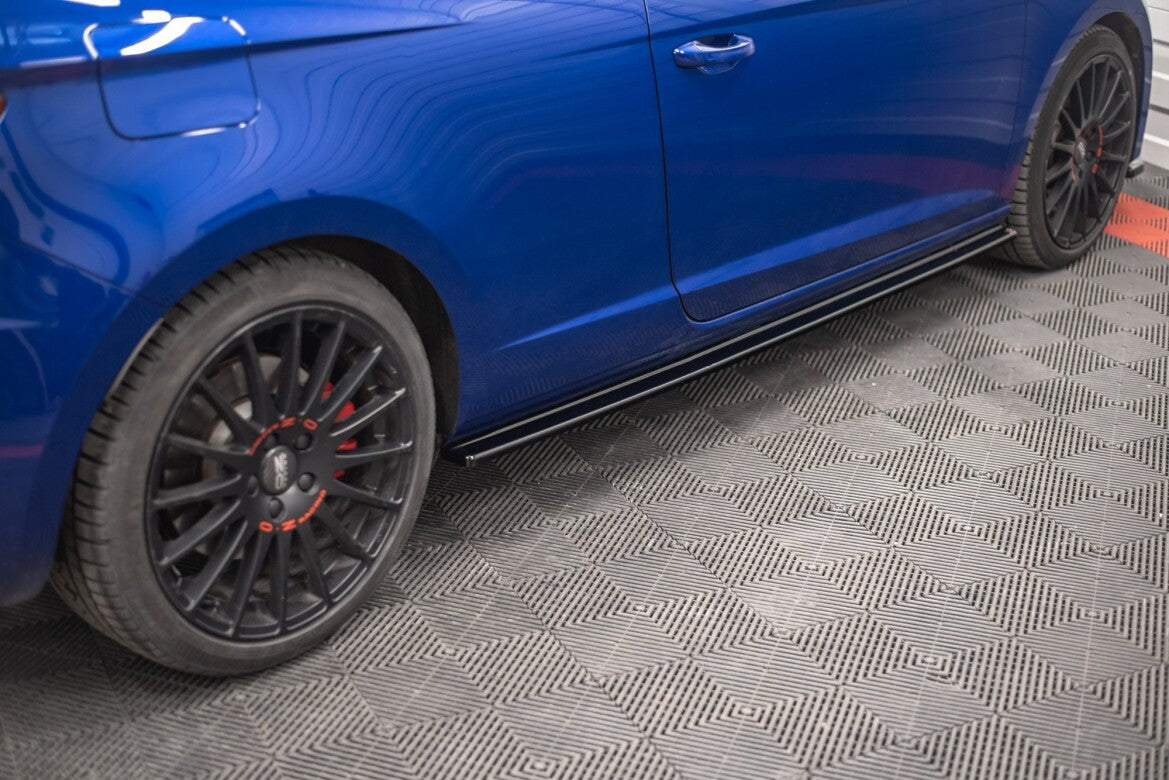 Seitenschweller Ansatz (Paar) passend für Seat Leon CUPRA / FR SC Mk3 / Mk3 FL schwarz Hochglanz