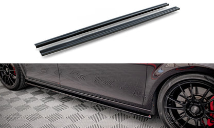 Seitenschweller Ansatz (Paar) passend für Seat Leon MK2 CUPRA / FR schwarz Hochglanz