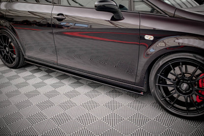 Seitenschweller Ansatz (Paar) passend für Seat Leon MK2 CUPRA / FR schwarz Hochglanz