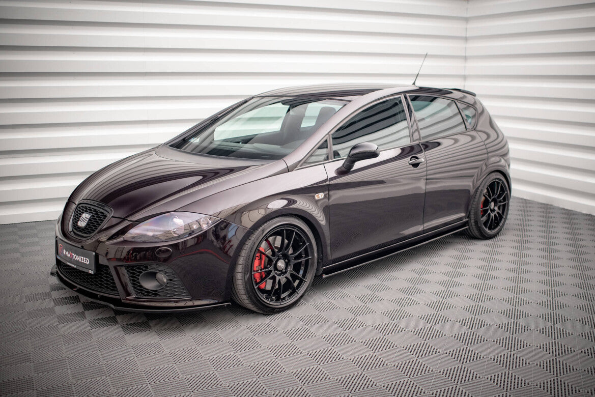 Seitenschweller Ansatz (Paar) passend für Seat Leon MK2 CUPRA / FR schwarz Hochglanz