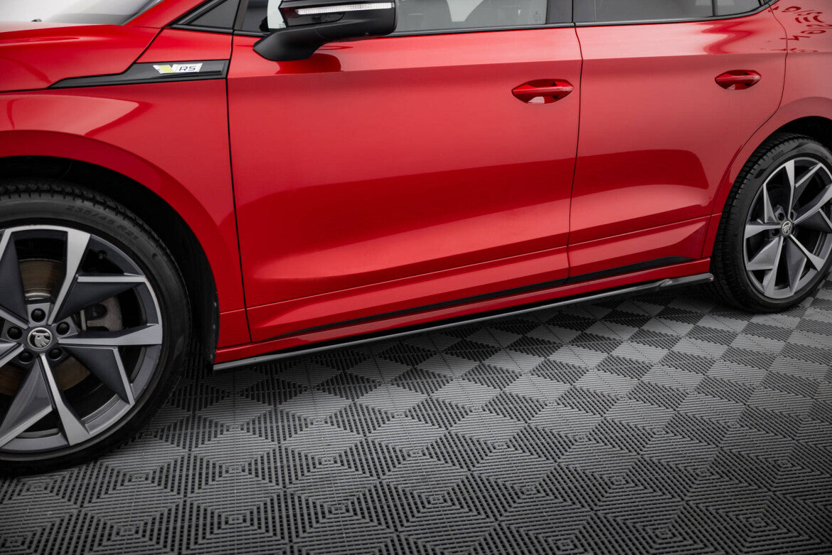 Seitenschweller Ansatz (Paar) passend für Skoda Enyaq Coupe iV RS schwarz Hochglanz