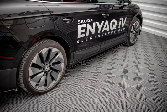 Seitenschweller Ansatz (Paar) passend für Skoda Enyaq iV Carbon Look
