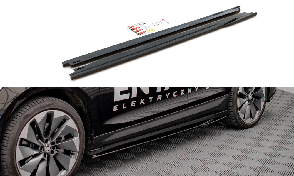 Seitenschweller Ansatz (Paar) passend für Skoda Enyaq iV Carbon Look