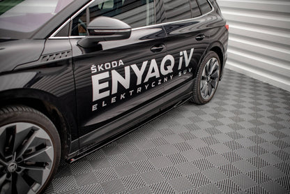 Seitenschweller Ansatz (Paar) passend für Skoda Enyaq iV Carbon Look