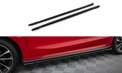 Seitenschweller Ansatz (Paar) passend für Skoda Fabia Monte Carlo Mk4 schwarz Hochglanz
