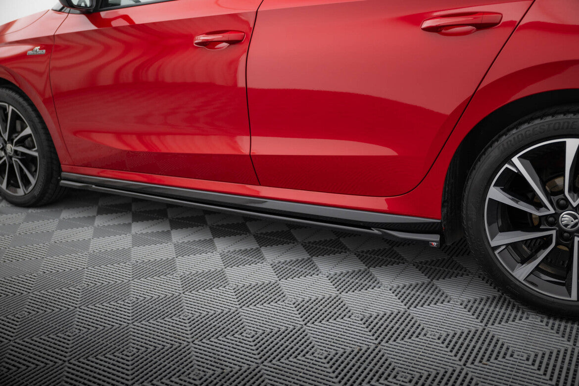 Seitenschweller Ansatz (Paar) passend für Skoda Fabia Monte Carlo Mk4 schwarz Hochglanz