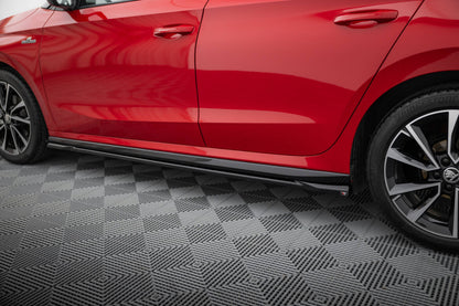 Seitenschweller Ansatz (Paar) passend für Skoda Fabia Monte Carlo Mk4 schwarz Hochglanz
