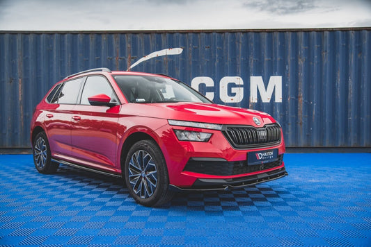 Seitenschweller Ansatz (Paar) passend für Skoda Kamiq Mk1 schwarz Hochglanz