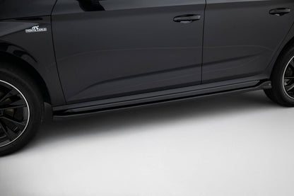 Seitenschweller Ansatz (Paar) passend für Skoda Kamiq Monte Carlo Mk1 FL schwarz Hochglanz