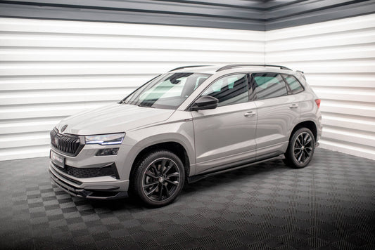 Seitenschweller Ansatz (Paar) passend für Skoda Karoq Sportline Mk1 schwarz Hochglanz