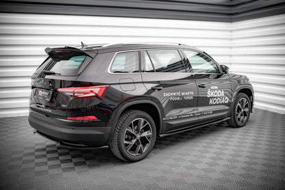 Seitenschweller Ansatz (Paar) passend für Skoda Kodiaq Mk1 FL schwarz Hochglanz