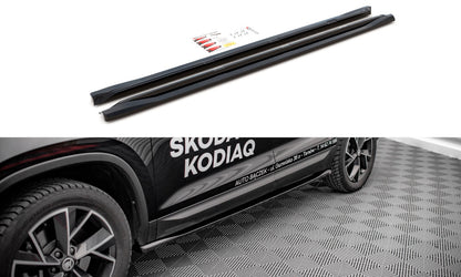 Seitenschweller Ansatz (Paar) passend für Skoda Kodiaq Mk1 FL schwarz Hochglanz