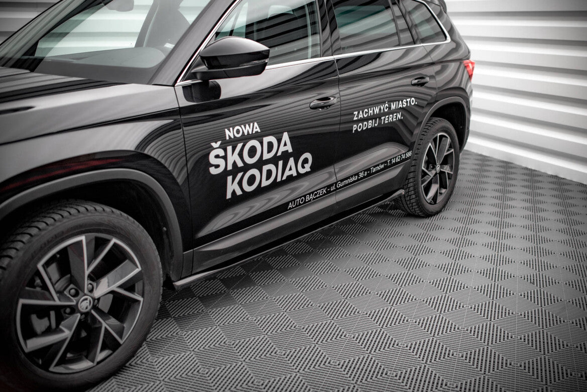 Seitenschweller Ansatz (Paar) passend für Skoda Kodiaq Mk1 FL schwarz Hochglanz