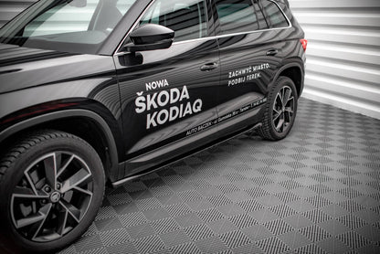 Seitenschweller Ansatz (Paar) passend für Skoda Kodiaq Mk1 FL schwarz Hochglanz