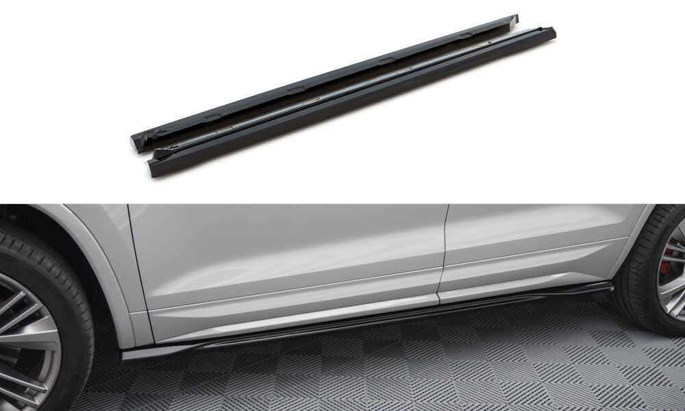 Seitenschweller Ansatz (Paar) passend für Skoda Kodiaq RS Mk1 / Mk1 FL schwarz Hochglanz