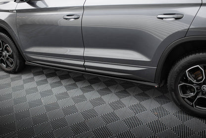 Seitenschweller Ansatz (Paar) passend für Skoda Kodiaq Sportline Mk1 FL schwarz Hochglanz