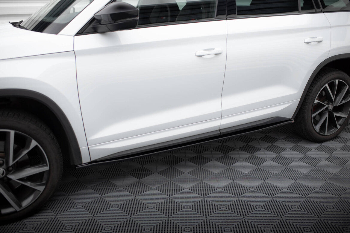 Seitenschweller Ansatz (Paar) passend für Skoda Kodiaq Sportline/RS Mk1 / Mk1 FL schwarz Hochglanz