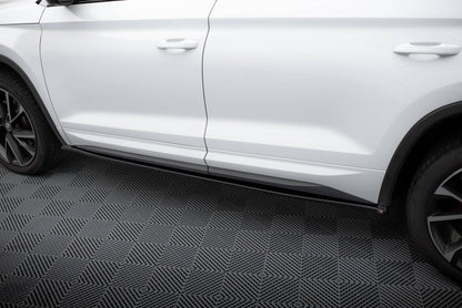 Seitenschweller Ansatz (Paar) passend für Skoda Kodiaq Sportline/RS Mk1 / Mk1 FL schwarz Hochglanz
