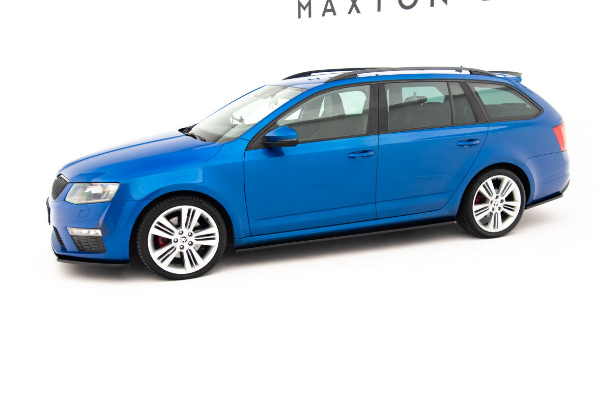 Seitenschweller Ansatz (Paar) passend für Skoda Octavia RS Hatchback / Combi Mk3 / Mk3 FL schwarz Hochglanz