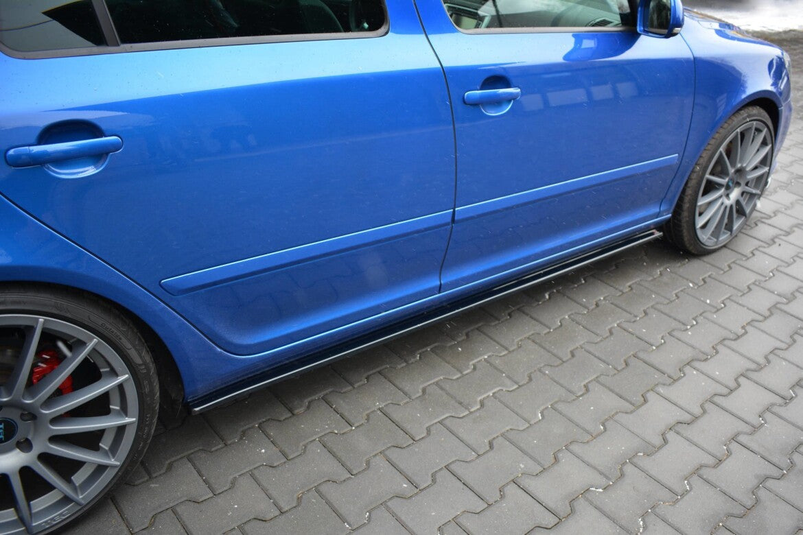 Seitenschweller Ansatz (Paar) passend für Skoda Octavia RS Mk2 / Mk2 FL schwarz Hochglanz
