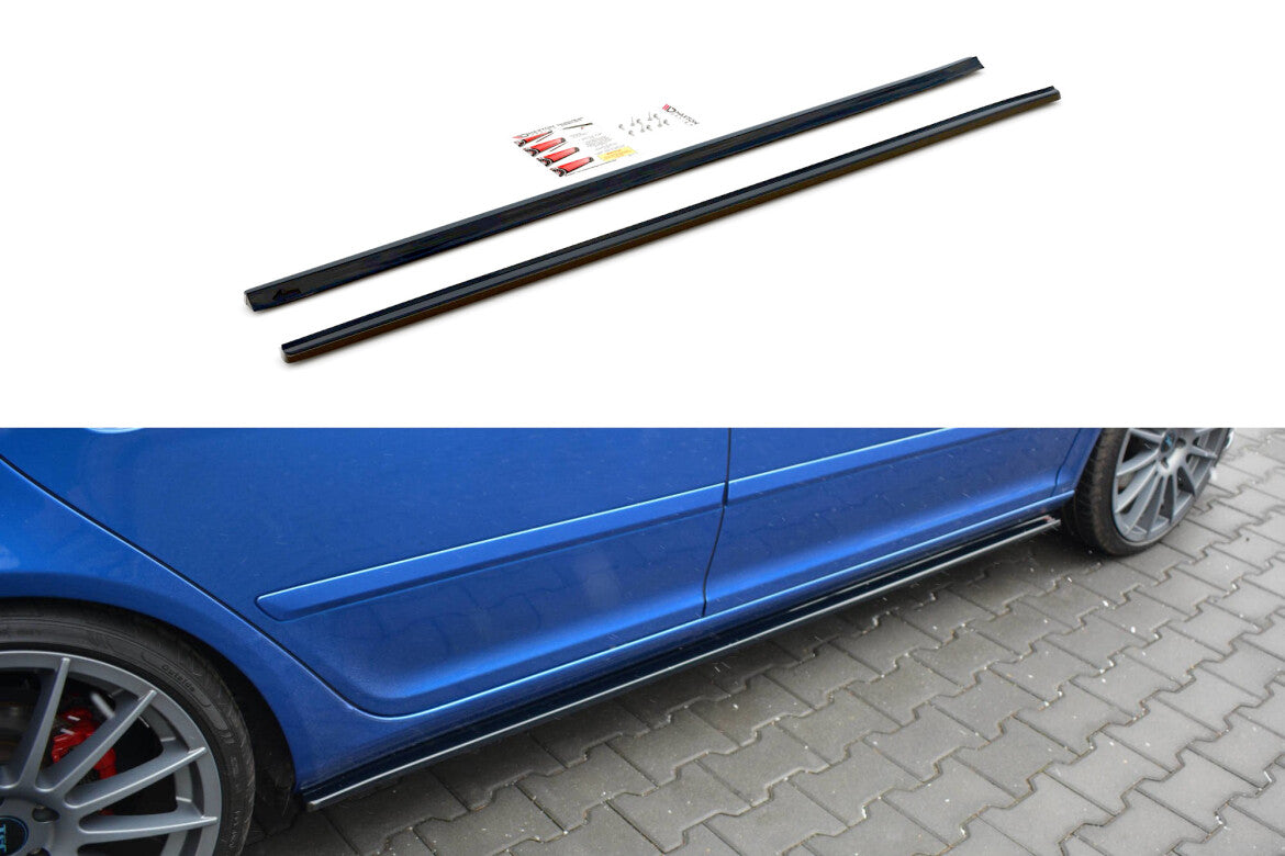 Seitenschweller Ansatz (Paar) passend für Skoda Octavia RS Mk2 / Mk2 FL schwarz Hochglanz