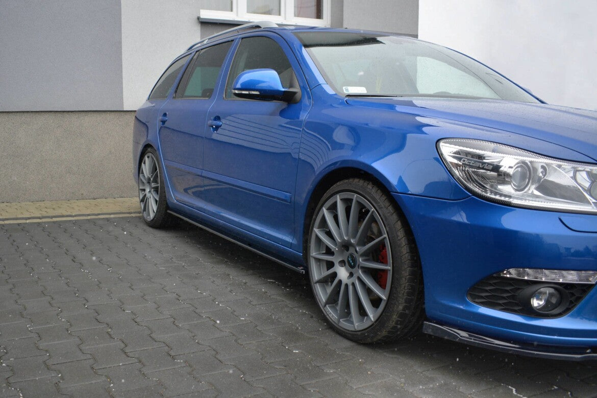Seitenschweller Ansatz (Paar) passend für Skoda Octavia RS Mk2 / Mk2 FL schwarz Hochglanz