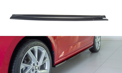 Seitenschweller Ansatz (Paar) passend für Skoda Scala schwarz Hochglanz