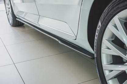 Seitenschweller Ansatz (Paar) passend für Skoda Superb Liftback / Combi Mk3 FL schwarz Hochglanz