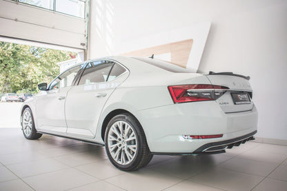 Seitenschweller Ansatz (Paar) passend für Skoda Superb Liftback / Combi Mk3 FL schwarz Hochglanz