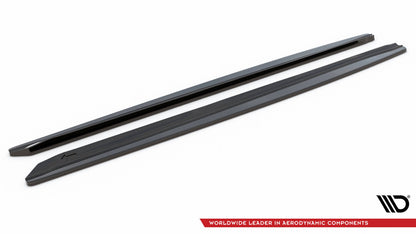 Seitenschweller Ansatz (Paar) passend für Skoda Superb Liftback / Combi Mk3 schwarz Hochglanz