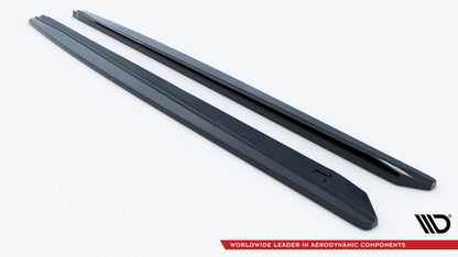 Seitenschweller Ansatz (Paar) passend für Skoda Superb Liftback / Combi Mk3 schwarz Hochglanz