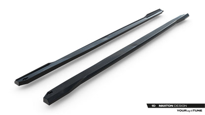 Seitenschweller Ansatz (Paar) passend für Subaru WRX STI Mk2 schwarz Hochglanz