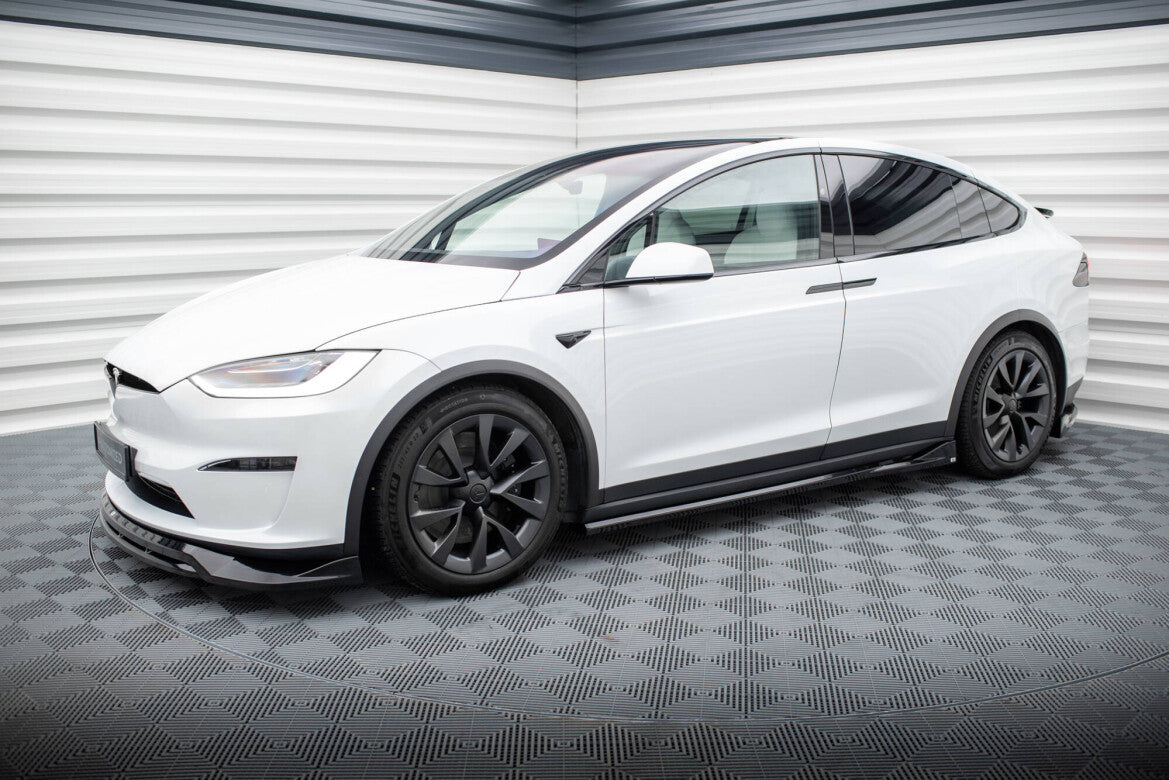 Seitenschweller Ansatz (Paar) passend für Tesla Model X Mk1 FL schwarz Hochglanz