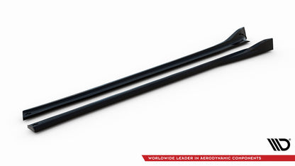 Seitenschweller Ansatz (Paar) passend für Tesla Model X Mk1 FL schwarz Hochglanz