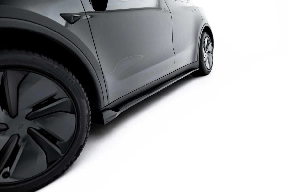 Seitenschweller Ansatz (Paar) passend für Tesla Model Y Premium Mk1 Facelift schwarz Hochglanz