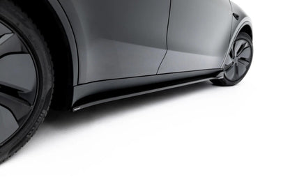 Seitenschweller Ansatz (Paar) passend für Tesla Model Y Premium Mk1 Facelift schwarz Hochglanz