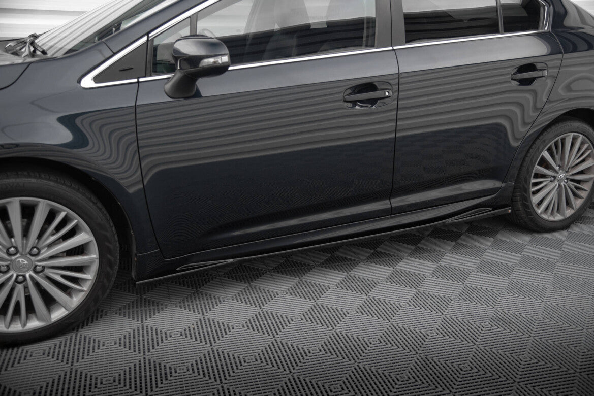 Seitenschweller Ansatz (Paar) passend für Toyota Avensis Mk3 FL schwarz Hochglanz