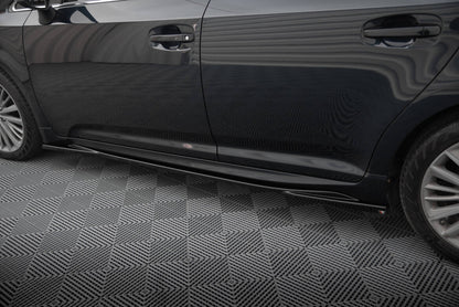 Seitenschweller Ansatz (Paar) passend für Toyota Avensis Mk3 FL schwarz Hochglanz