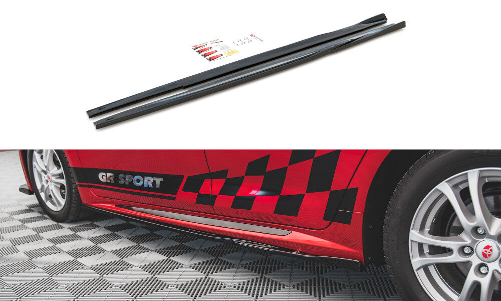 Seitenschweller Ansatz (Paar) passend für Toyota Corolla GR Sport Hatchback XII schwarz Hochglanz