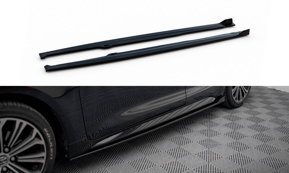 Seitenschweller Ansatz (Paar) passend für Toyota Corolla XII Hatchback schwarz Hochglanz
