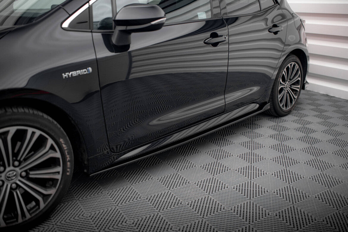 Seitenschweller Ansatz (Paar) passend für Toyota Corolla XII Hatchback schwarz Hochglanz