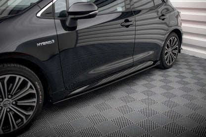 Seitenschweller Ansatz (Paar) passend für Toyota Corolla XII Hatchback schwarz Hochglanz