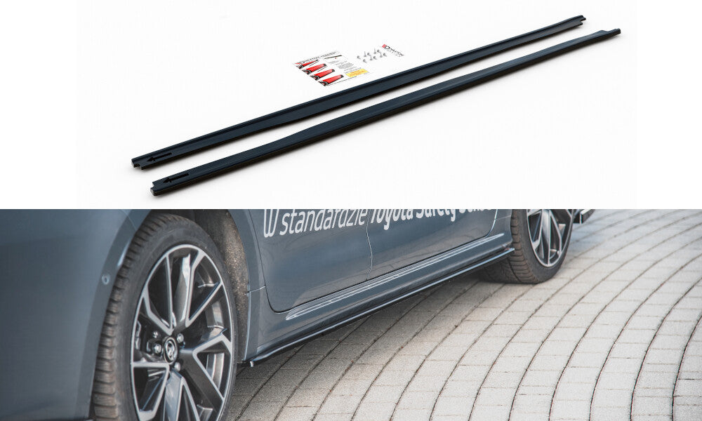 Seitenschweller Ansatz (Paar) passend für Toyota Corolla XII Limousine schwarz Hochglanz