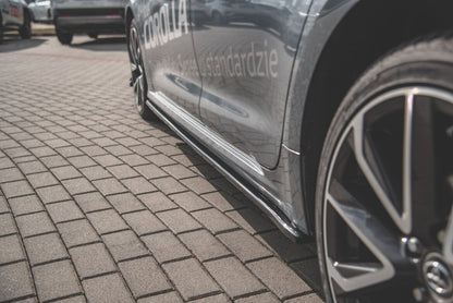 Seitenschweller Ansatz (Paar) passend für Toyota Corolla XII Limousine schwarz Hochglanz