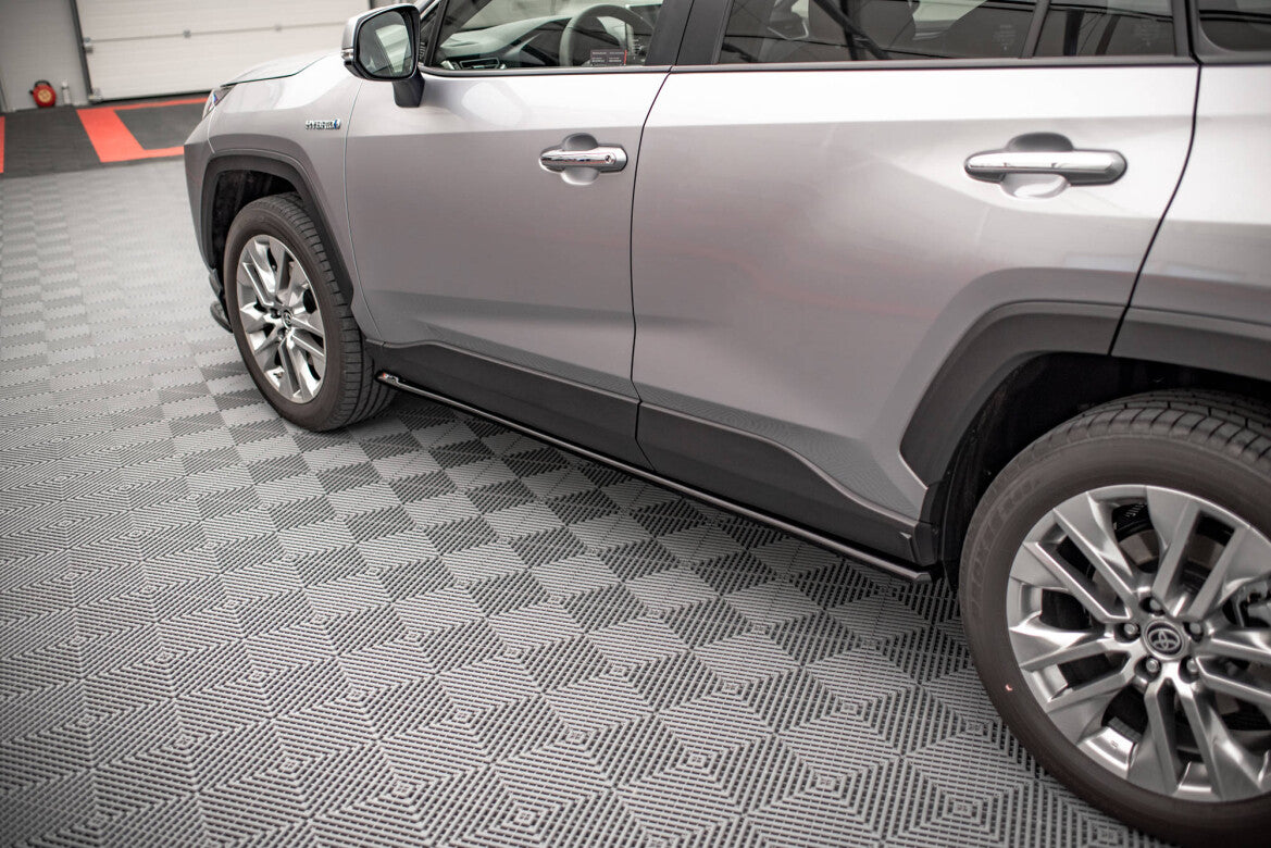 Seitenschweller Ansatz (Paar) passend für Toyota RAV4 Mk5 schwarz Hochglanz