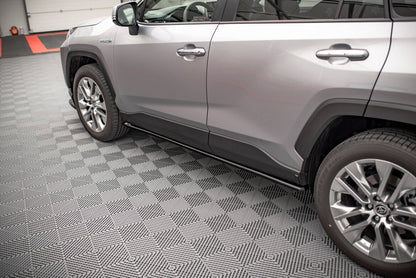 Seitenschweller Ansatz (Paar) passend für Toyota RAV4 Mk5 schwarz Hochglanz