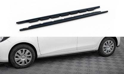 Seitenschweller Ansatz (Paar) passend für Toyota Yaris Mk3 FL schwarz Hochglanz