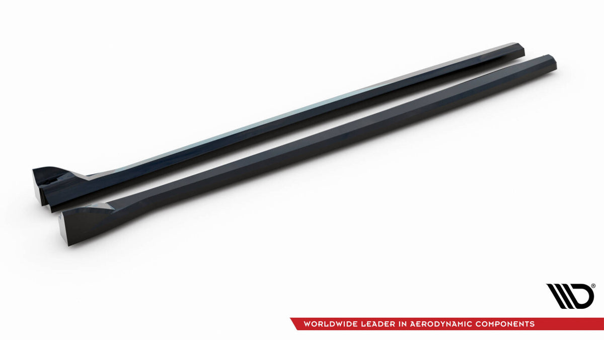 Seitenschweller Ansatz (Paar) passend für Volvo C40 Mk1 schwarz Hochglanz