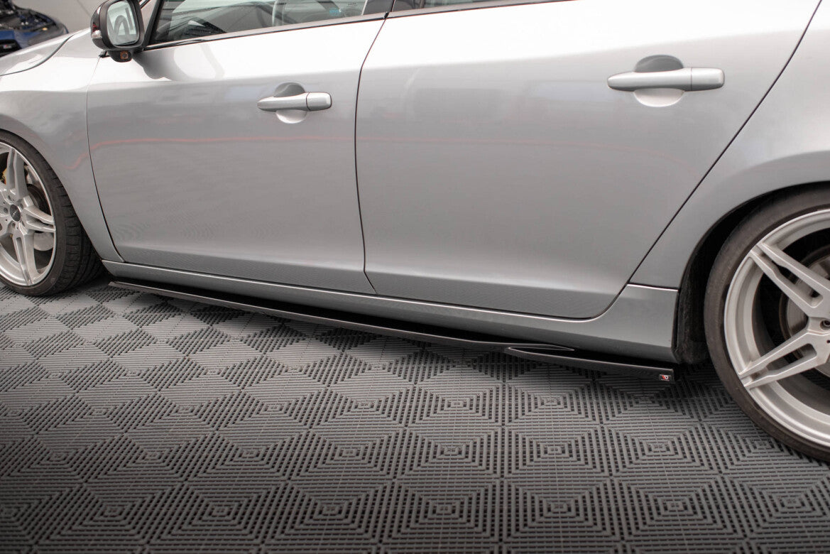Seitenschweller Ansatz (Paar) passend für Volvo S60 R-Design Mk2 schwarz Hochglanz